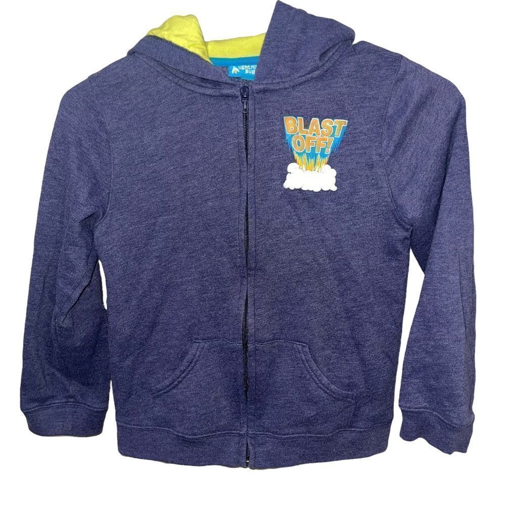 Lightning Bug Blue Hooded Jetpack Sweatshirt -‎ Kids Size 7